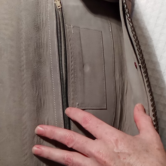 Handcrafted Hand Tooled Leather Clutch Chestnut Brown Tropical Leaf Design - Picture 6 of 13